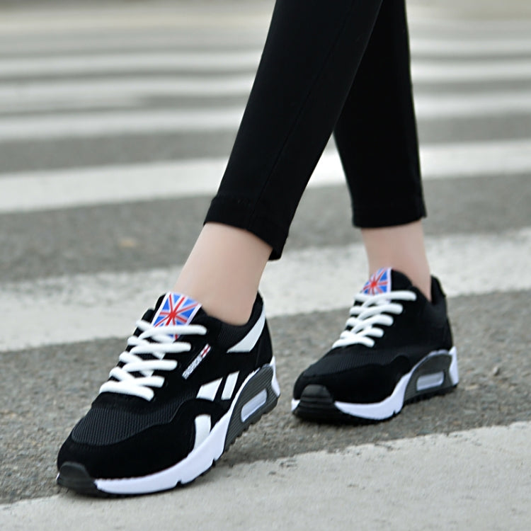 Women Mesh Sneakers with Air Cushion, Size:35(Black)