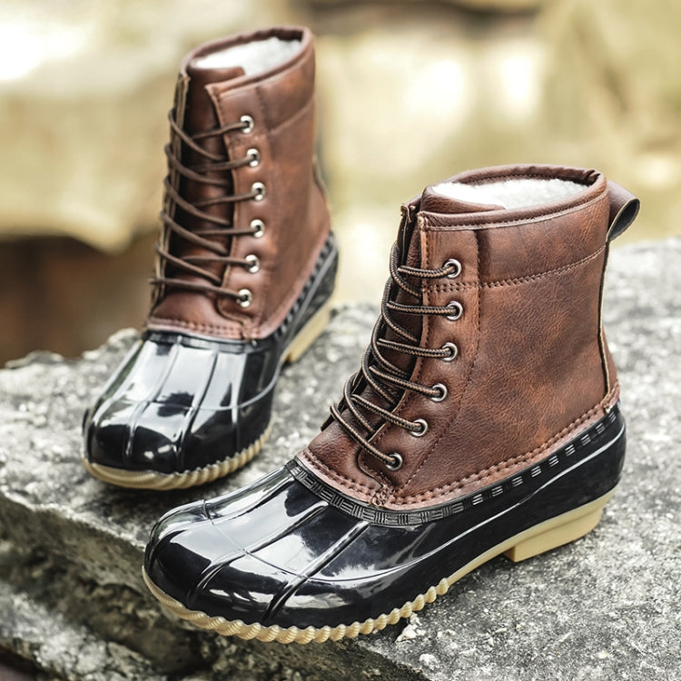 Woman Sonwy boots Shoes Waterproof  Boots for all Seasons Brown Color Rubber Bottom Warm boot shoes, Size:41