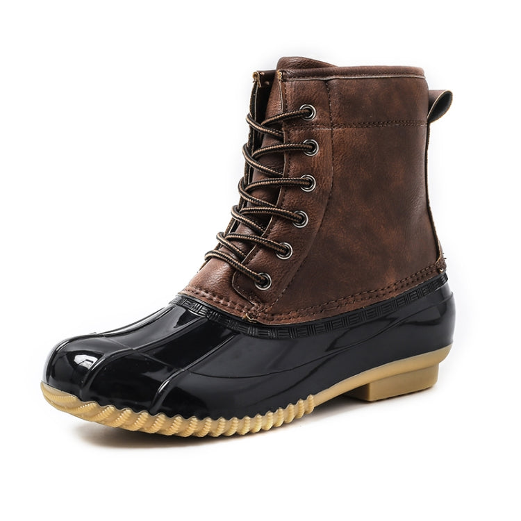 Woman Sonwy boots Shoes Waterproof  Boots for all Seasons Brown Color Rubber Bottom Warm boot shoes, Size:42
