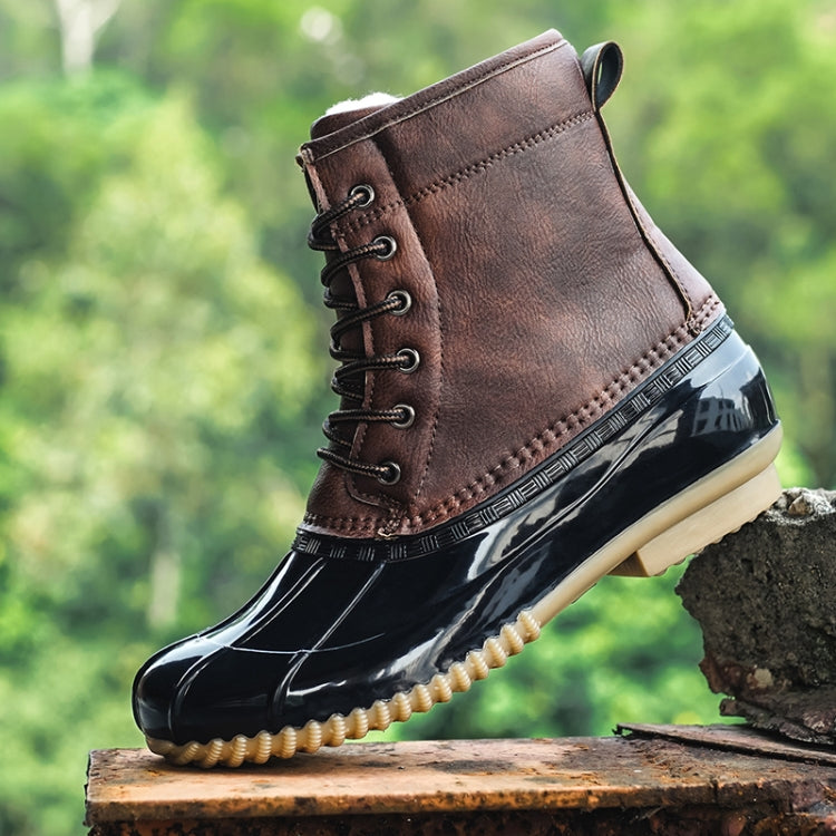 Woman Sonwy boots Shoes Waterproof  Boots for all Seasons Brown Color Rubber Bottom Warm boot shoes, Size:42