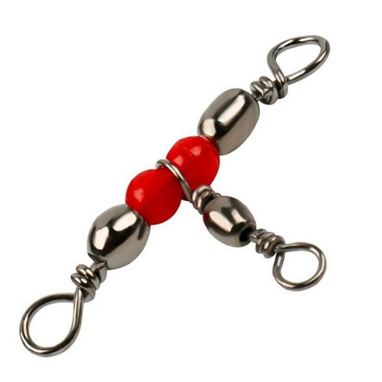 100 PCS Tripod Red Bead Swivel 8-shaped Connector Fishing Accessories