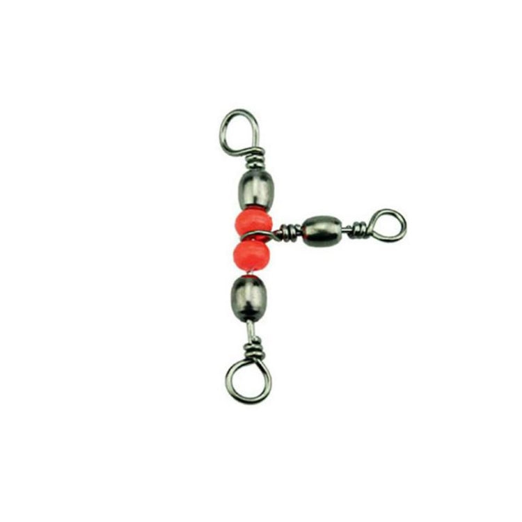 100 PCS Tripod Red Bead Swivel 8-shaped Connector Fishing Accessories