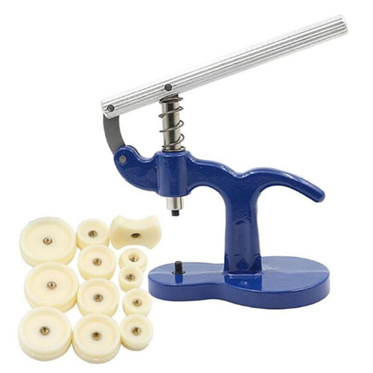 Table Repair Tool Desktop Capping Machine Mechanical Quartz Watch Cover Back Cover Battery Replacement Tool(White Mold Blue Press)