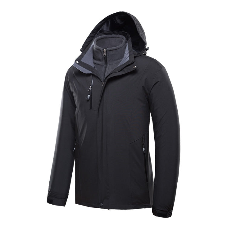 Men Outdoor Waterproof Jacket With Detachable Inner Warm Fleece for Camping Travel, Size: