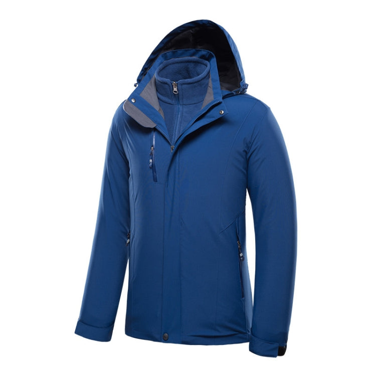 Men Outdoor Waterproof Jacket With Detachable Inner Warm Fleece for Camping Travel, Size: