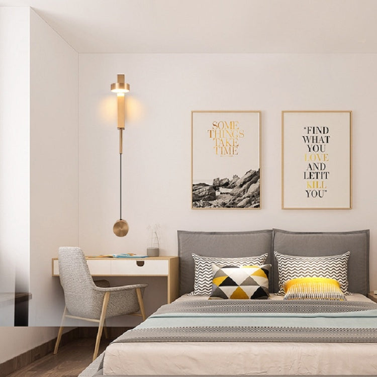 Gold 9W LED Wall Light Rotatable Dimmable Living Room Aisle Bedroom Bedside