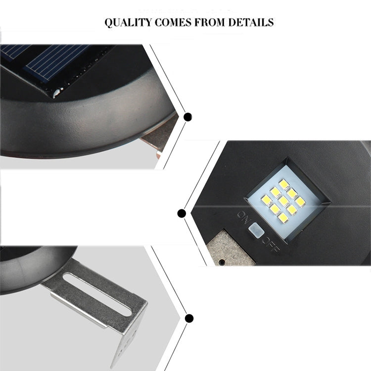 9 LEDs Outdoor Waterproof Garden Courtyard Round Solar Wall Light