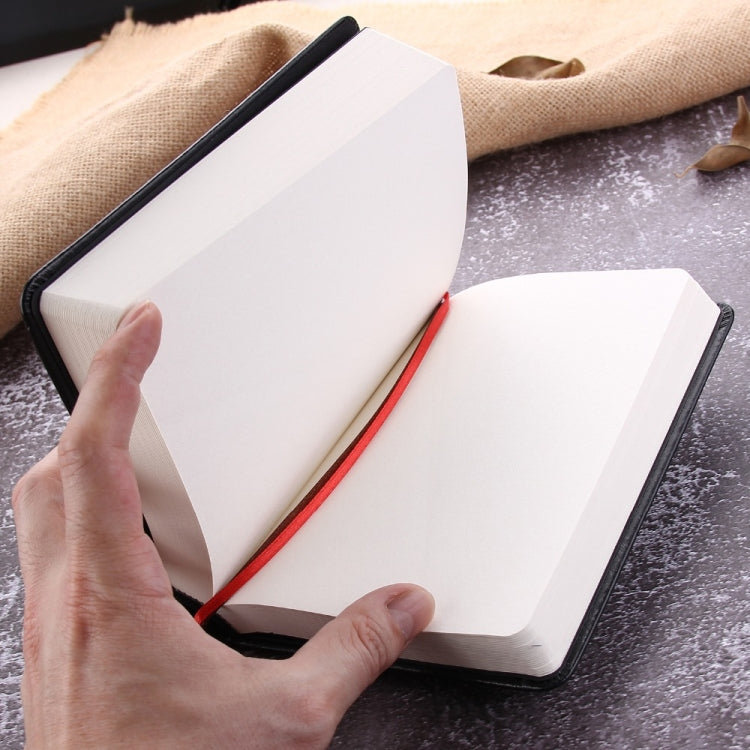 Ultra-Thick Retro Simple Lmitation Leather Thick 240-Page Horizontal Blank Notebook, Specifications:Large A5 Gold Rim Horizontal Line