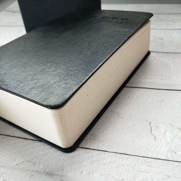 Ultra-Thick Retro Simple Lmitation Leather Thick 240-Page Horizontal Blank Notebook, Specifications:Large A5 Gold Rim Horizontal Line