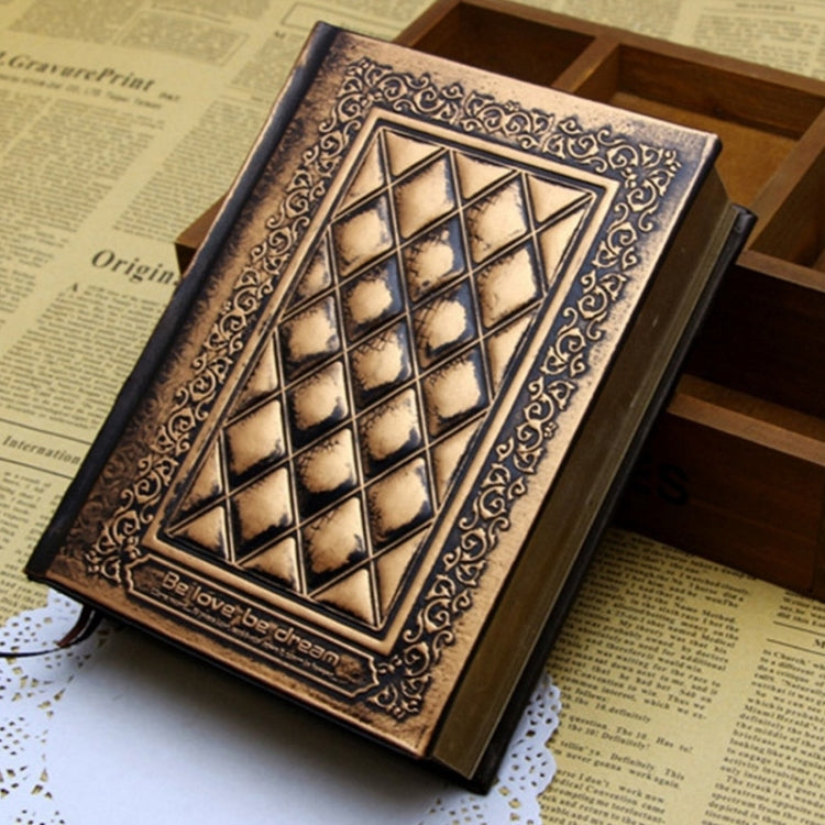 Retro Blank Inside Page Notepad Hardcover Leather Book A5 Embossed Planning Notebook Brush Phnom Penh(Bronze)