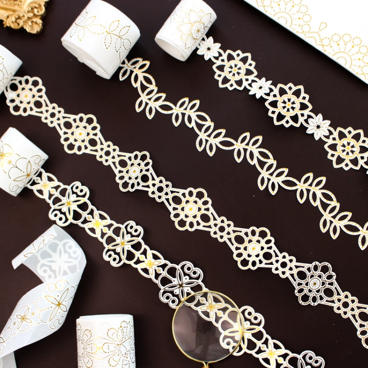 Vintage Lace Hollow Bronzing Tape DIY Sticker Label Stationery