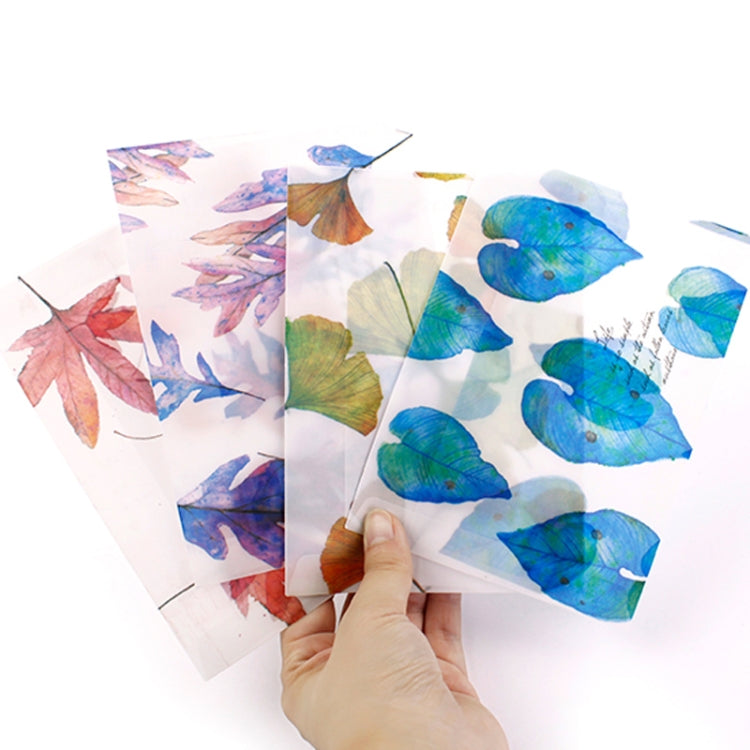 2 PCS 8 Pieces Falling Leaves Singing Beautiful Sulfuric Acid Paper Envelope Translucent Frosted Paper Bag