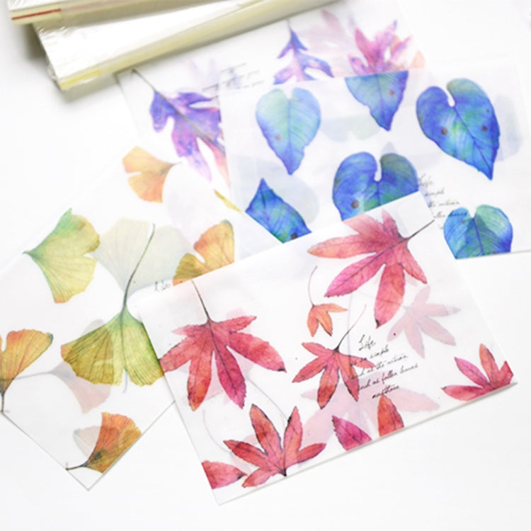 2 PCS 8 Pieces Falling Leaves Singing Beautiful Sulfuric Acid Paper Envelope Translucent Frosted Paper Bag