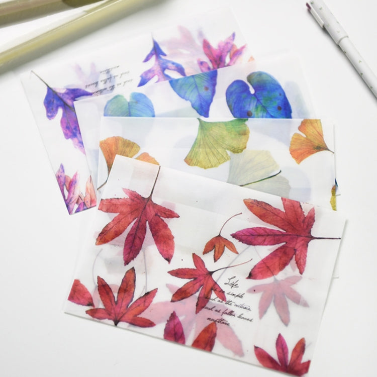 2 PCS 8 Pieces Falling Leaves Singing Beautiful Sulfuric Acid Paper Envelope Translucent Frosted Paper Bag