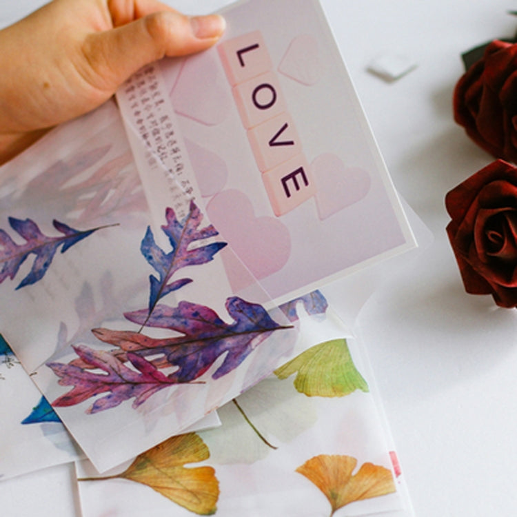 2 PCS 8 Pieces Falling Leaves Singing Beautiful Sulfuric Acid Paper Envelope Translucent Frosted Paper Bag