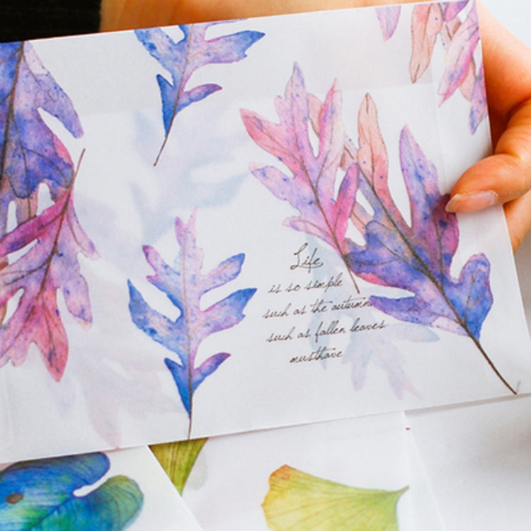 2 PCS 8 Pieces Falling Leaves Singing Beautiful Sulfuric Acid Paper Envelope Translucent Frosted Paper Bag