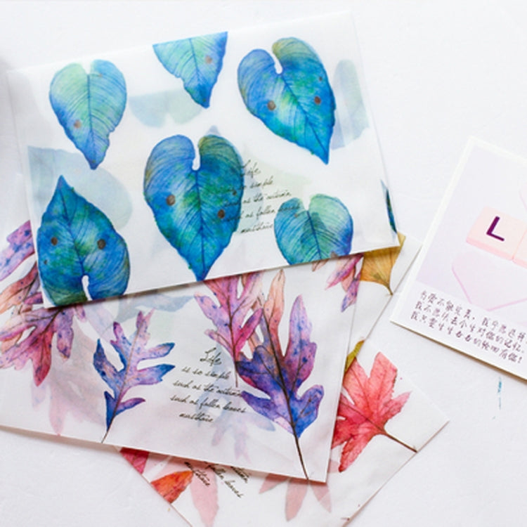 2 PCS 8 Pieces Falling Leaves Singing Beautiful Sulfuric Acid Paper Envelope Translucent Frosted Paper Bag