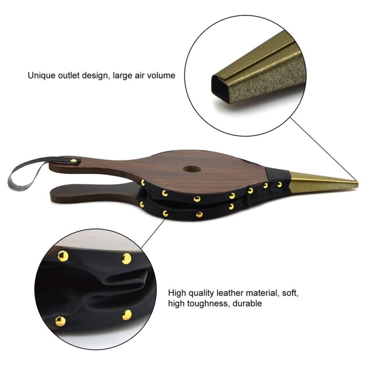Wooden Vintage Dark Brown Fireplace Blower Traditional Cooker DIY Accessories