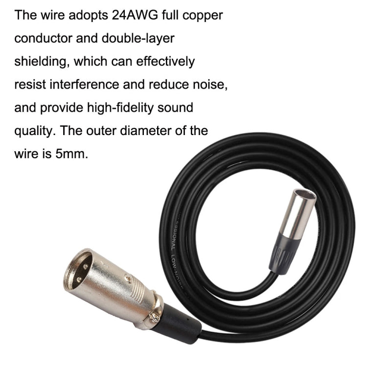 Xlrmini Caron Male To Mini Male Balancing Cable For 48V Sound Card Microphone Audio Cable, Length:1m