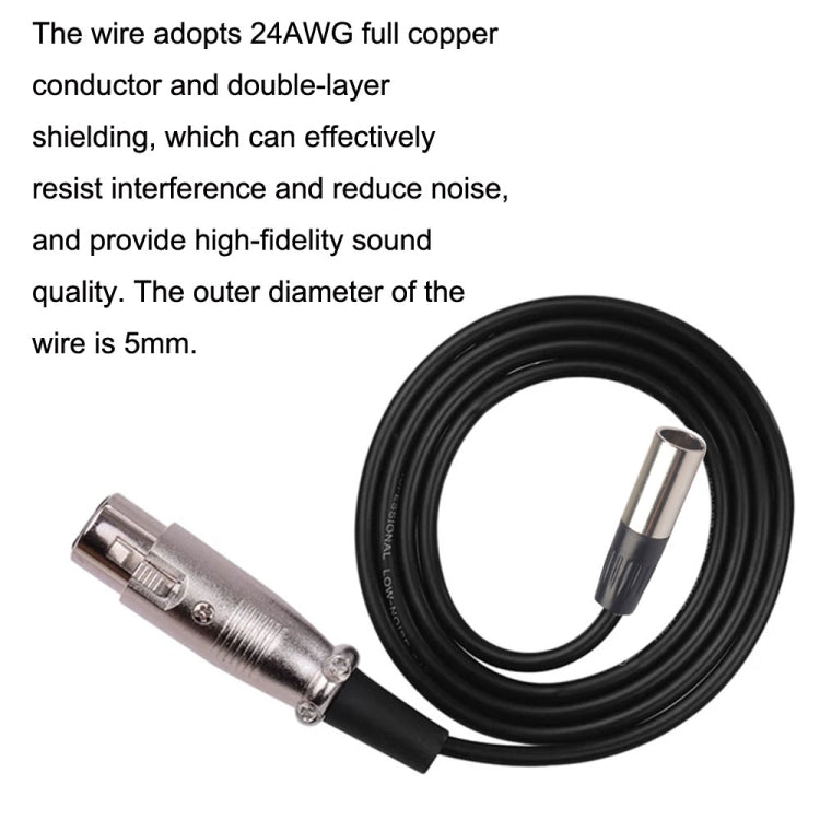 Xlrmini Caron Female To Mini Male Balancing Cable For 48V Sound Card Microphone Audio Cable, Length:1.5m