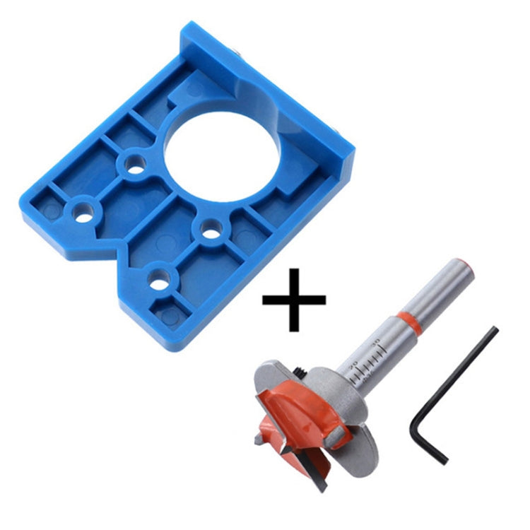 35mm Woodworking Hinge Opening Door Panel Hinge Positioner Punching Installation Auxiliary Tool, Style:Single + Orange Hole Opener+Pencil