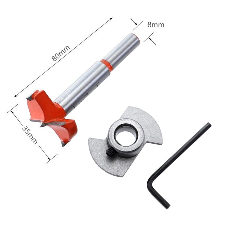35mm Woodworking Hinge Opening Door Panel Hinge Positioner Punching Installation Auxiliary Tool, Style:Single + Orange Hole Opener+Pencil