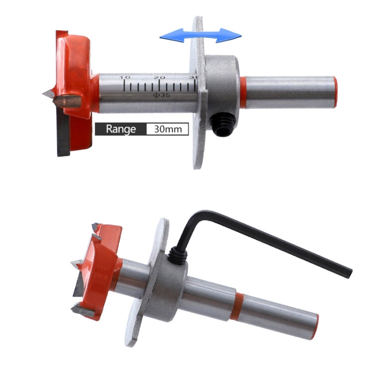 35mm Woodworking Hinge Opening Door Panel Hinge Positioner Punching Installation Auxiliary Tool, Style:Single + Orange Hole Opener+Pencil
