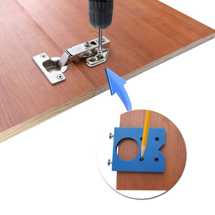 35mm Woodworking Hinge Opening Door Panel Hinge Positioner Punching Installation Auxiliary Tool, Style:Single + Orange Hole Opener+Pencil
