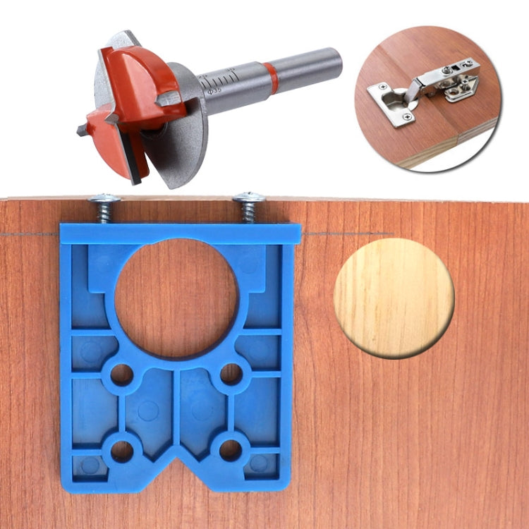 35mm Woodworking Hinge Opening Door Panel Hinge Positioner Punching Installation Auxiliary Tool, Style:Single + Orange Hole Opener+Pencil