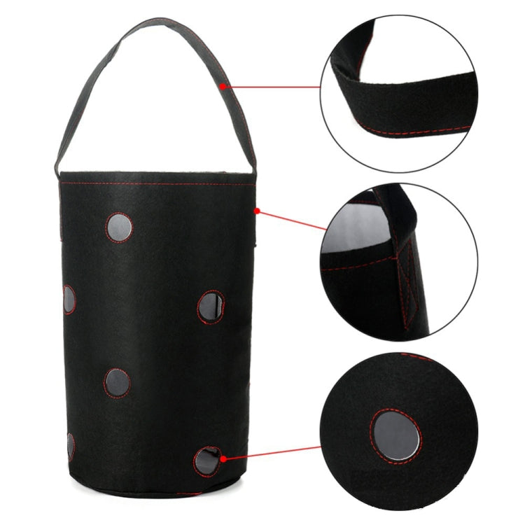 Felt Hanging Strawberry Naked Root Plant Non-woven Planting Bag, Size:22 x 38 cm(Black)