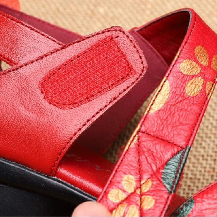 Women Shoes Leather Square Dance Thick Heel Shoes, Size:35