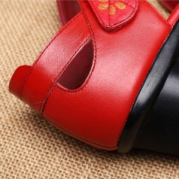 Women Shoes Leather Square Dance Thick Heel Shoes, Size:36