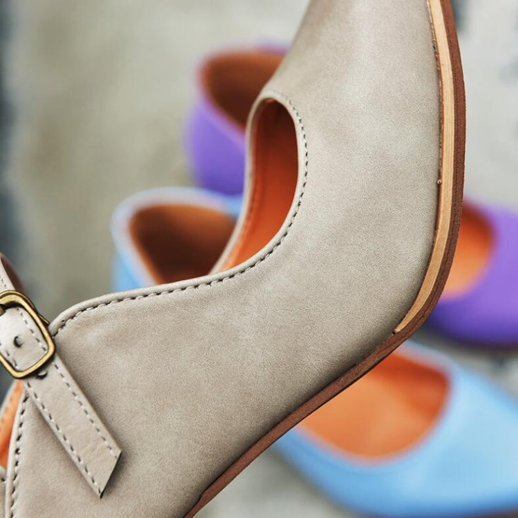 Women Shoes Plus Size Double Buckle Heel Heels, Size:35