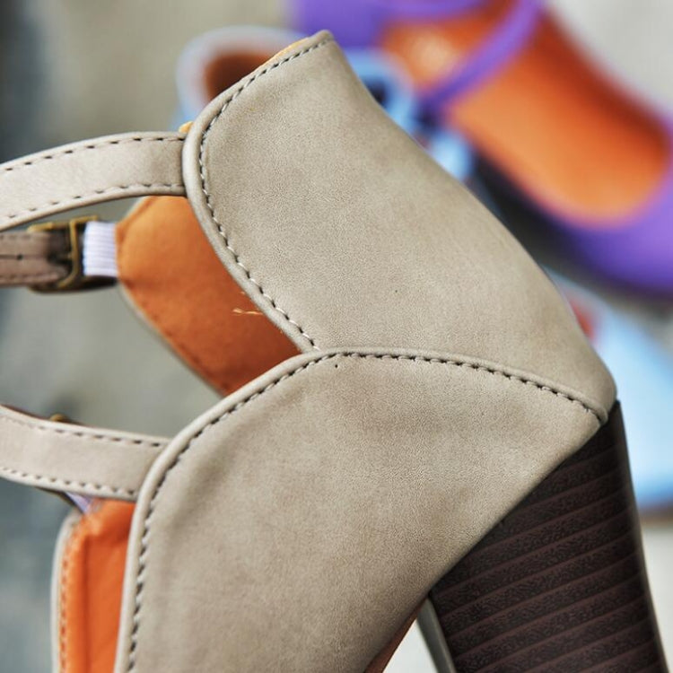 Women Shoes Plus Size Double Buckle Heel Heels, Size:35