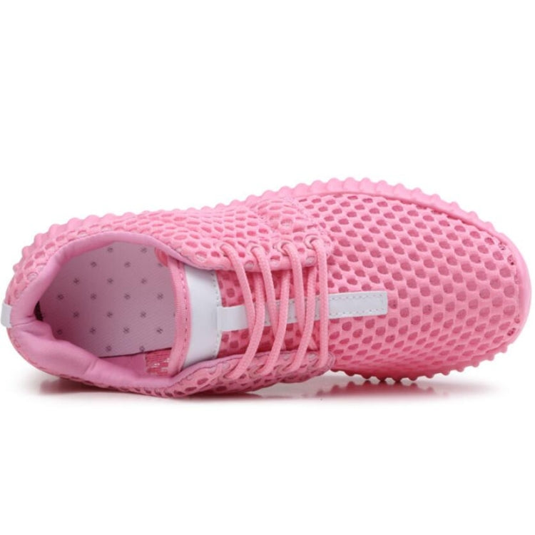 Women Shoes Flat Bottom Breathable Mesh Deodorant Soft Sole Sneakers, Size:37(White)