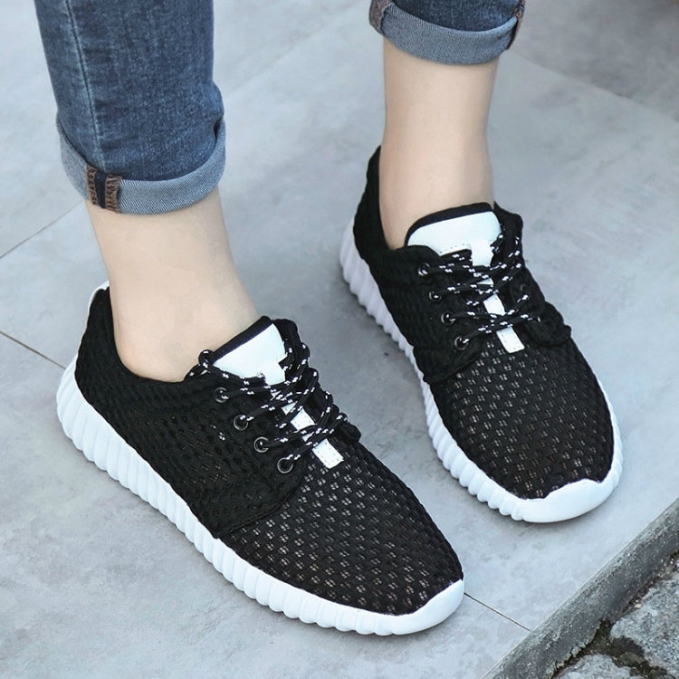 Women Shoes Flat Bottom Breathable Mesh Deodorant Soft Sole Sneakers, Size:38