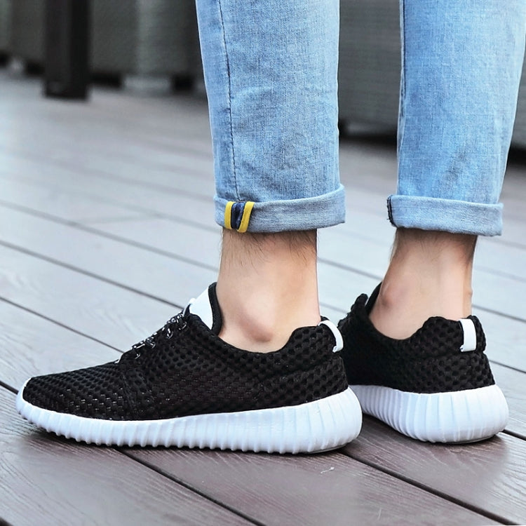 Women Shoes Flat Bottom Breathable Mesh Deodorant Soft Sole Sneakers, Size:39