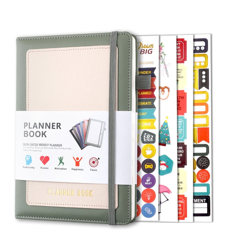 YMX-018 A5 Weekly Plan Monthly Plan Book Self-Regulation Strap Notebook With Stickers