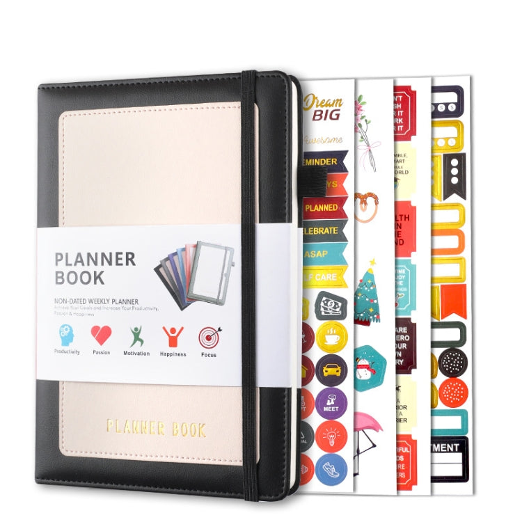 YMX-018 A5 Weekly Plan Monthly Plan Book Self-Regulation Strap Notebook With Stickers