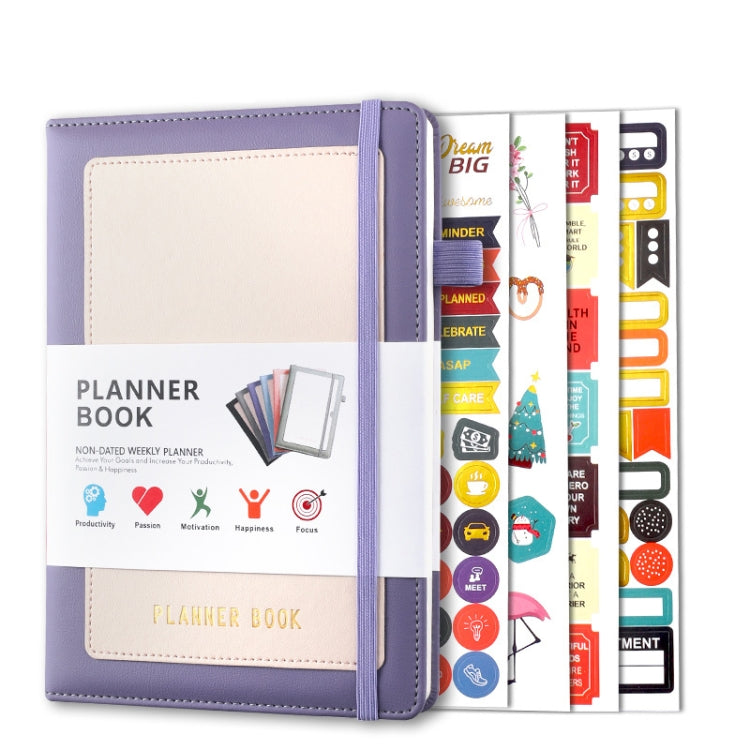 YMX-018 A5 Weekly Plan Monthly Plan Book Self-Regulation Strap Notebook With Stickers
