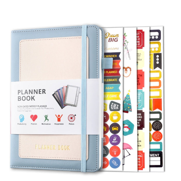 YMX-018 A5 Weekly Plan Monthly Plan Book Self-Regulation Strap Notebook With Stickers