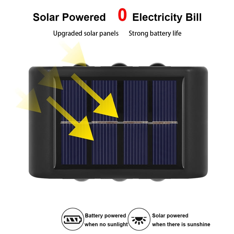 6LED NiMH Solar Wall Lamp Outdoor Waterproof Up And Down Double-headed Spotlights