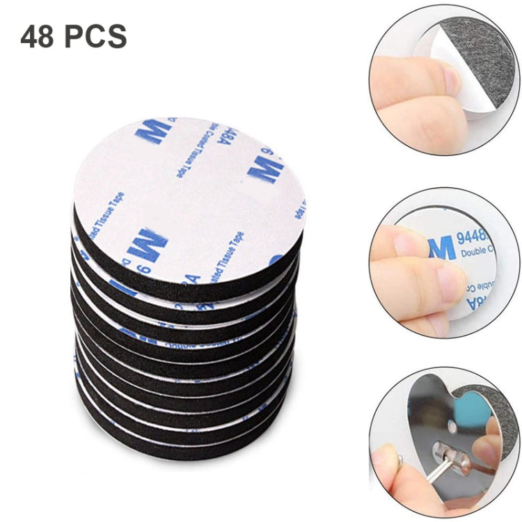 48 PCS 60x1.5mm Round EVA Foam Double-sided Adhesive Strong High-viscosity Sponge Sticker