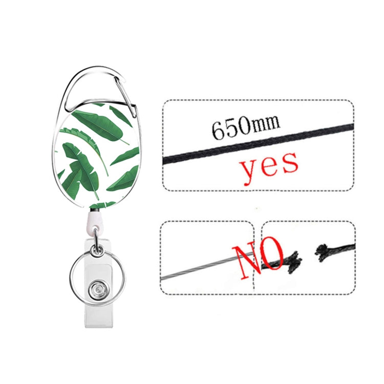2pcs Floral Leaves Retractable Pull Badge Reel Name Tag Card Badge Holder