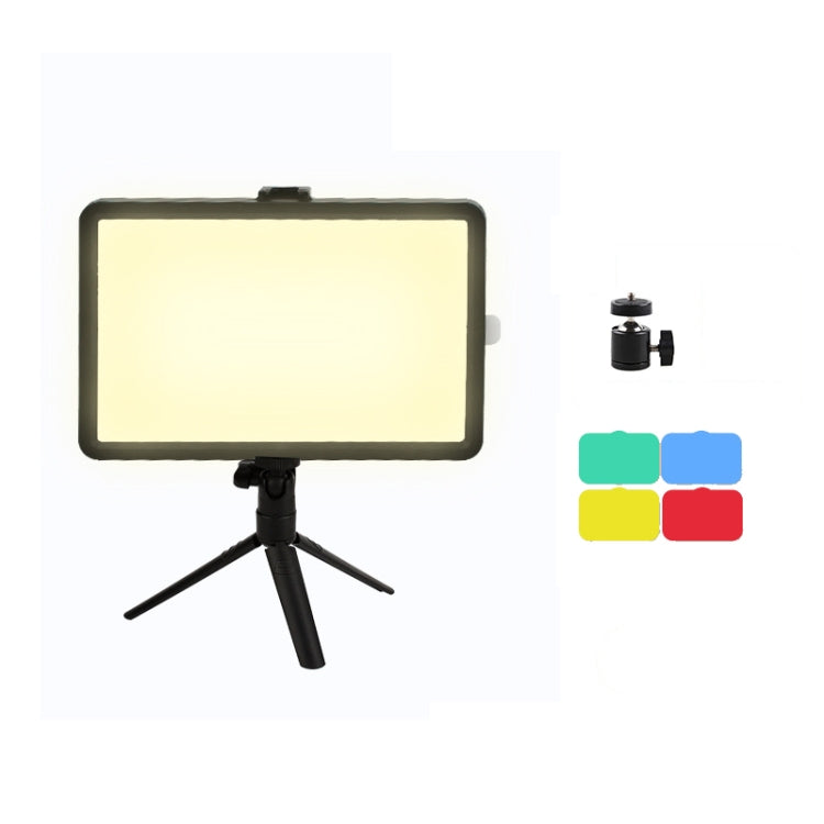 6 Inch 3200-5500K Three-color Temperature Photography Flat-panel Live Fill Light,Spec: Small Tripod