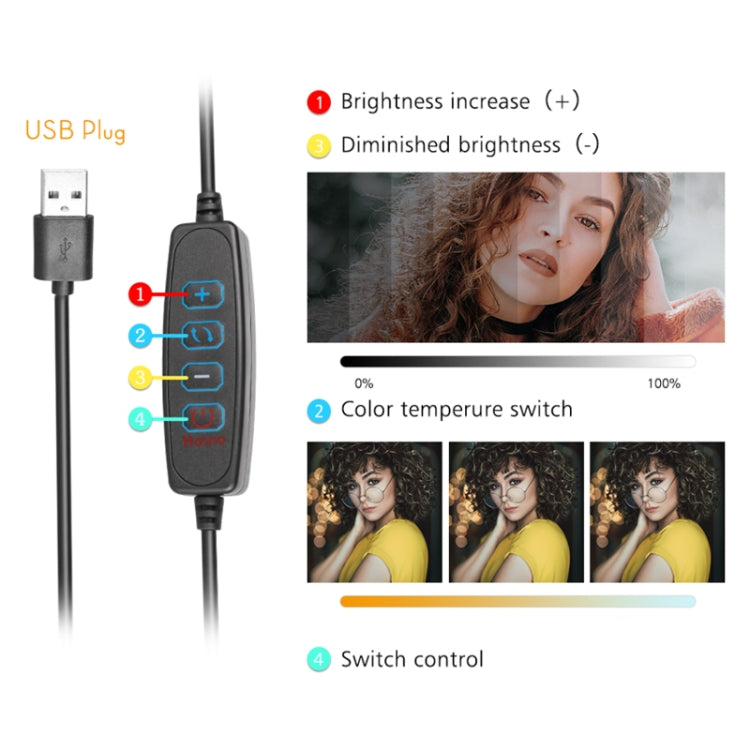 6 Inch 3200-5500K Three-color Temperature Photography Flat-panel Live Fill Light,Spec: 2.1m Bracket