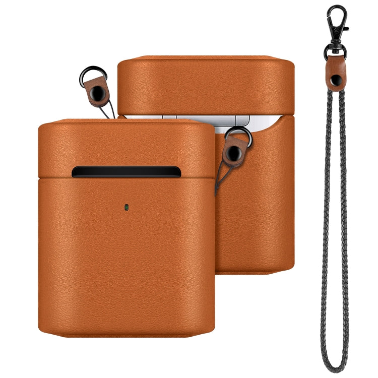 Wireless Earphone Protective Shell Leather Case Split Storage Box For Airpods 2