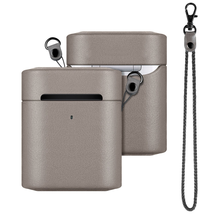Wireless Earphone Protective Shell Leather Case Split Storage Box For Airpods 2