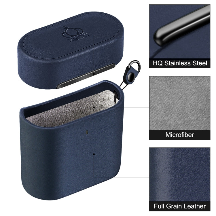 Wireless Earphone Protective Shell Leather Case Split Storage Box For Airpods 2