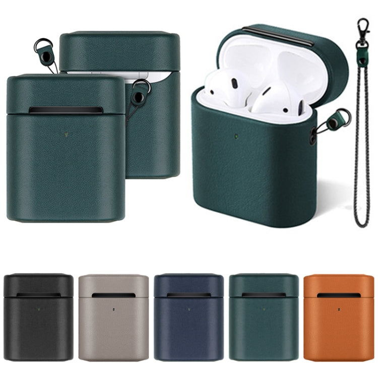 Wireless Earphone Protective Shell Leather Case Split Storage Box For Airpods 2